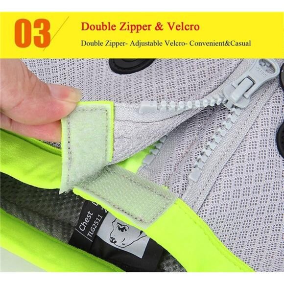 Dog Cooling Vest Harness Cooler Jacket Grey Green Medium - Picture 3 of 7